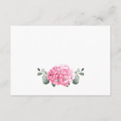 Elegante Watercolor Pink Hydrangea Hochzeitsdetail Begleitkarte (Rückseite)