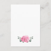 Elegante Watercolor Pink Hydrangea Hochzeitsdetail Begleitkarte (Rückseite)