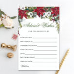 Elegante Watercolor Poinsettia Bridal Advice Card<br><div class="desc">Elegante Watercolor Poinsettia Bridal Advice Card. Personalisieren Sie mit der Braut zu Braut Name und Datum der Dusche. Für weitere Anpassungen klicken Sie bitte auf den Link "Weiter anpassen". Wenn Sie Hilfe benötigen,  kontaktieren Sie mich bitte.</div>