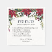 Elegante Watercolor Poinsettia FUN FACTS Wedding Serviette (Vorderseite)