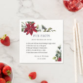 Elegante Watercolor Poinsettia FUN FACTS Wedding Serviette (Beispiel)