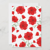Elegante Watercolor Poppy Floral Engagement Party Einladung (Rückseite)