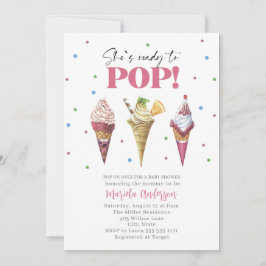 Elegante Watercolor Popsicle Baby Shower Einladung