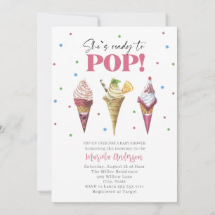 Elegante Watercolor Popsicle Baby Shower Einladung