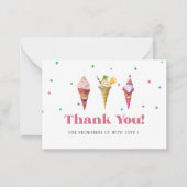 Elegante Watercolor Popsicle Danke Baby Dusche Mitteilungskarte (Vorderseite)