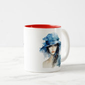 Elegante Watercolor Portrait Tasse (VorderseiteRechts)
