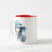 Elegante Watercolor Portrait Tasse (Vorderseite Links)