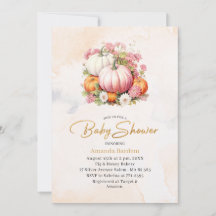 Elegante Watercolor Pumpkin Baby Dusche