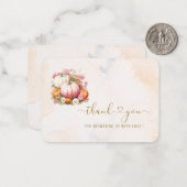 Elegante Watercolor Pumpkin danke Ihnen Baby-Dusch Mitteilungskarte (Vorderseite/Rückseite Beispiel)