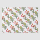 Elegante Watercolor Red Berry Weihnachten Seidenpapier (Vorderseite)