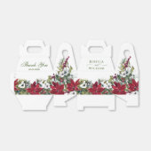 Elegante Watercolor Red Poinsettia Wedding Geschenkschachtel (Ungefaltet)