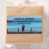 Elegante Watercolor Red Umbrella Couple Wedding (Insitu)