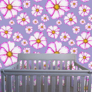 Elegante Watercolor Rosa Blume Tapete