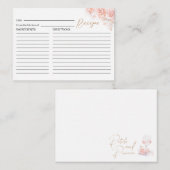 Elegante Watercolor Rosa Blumenrezeptkarte Begleitkarte (Vorne/Hinten)