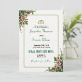 Elegante Watercolor Rosa Blumenzwiebeleinladung Einladung (Stehend Vorderseite)