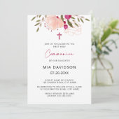 Elegante Watercolor Rosa Blumenzwiebeln Einladung (Stehend Vorderseite)