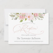 Elegante Watercolor Rosa Hochzeitsempfang Einladung (Vorderseite)