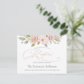 Elegante Watercolor Rosa Hochzeitsempfang Einladung (Stehend Vorderseite)