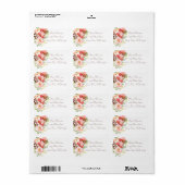 Elegante Watercolor Rose Bouquet Adressaufkleber (Vorne)