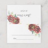 Elegante Watercolor Rose Bouquet Platzkarte (Außenseite Aufgefaltet)