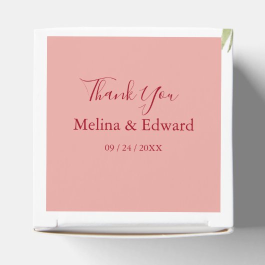 Elegante Watercolor Rose Florals Wedding Geschenkschachtel (Oben)