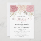 Elegante Watercolor Rose Hochzeit Probe Dinner Einladung (Vorderseite)
