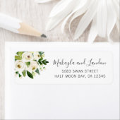 Elegante Watercolor Rose Hochzeit Rücksendeadresse (Insitu)