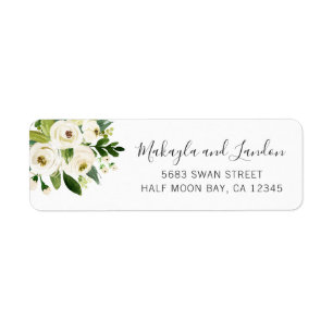 Elegante Watercolor Rose Hochzeit Rücksendeadresse
