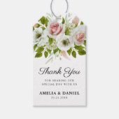 Elegante Watercolor Rose Hochzeit Vielen Dank Geschenkanhänger (Vorderseite)