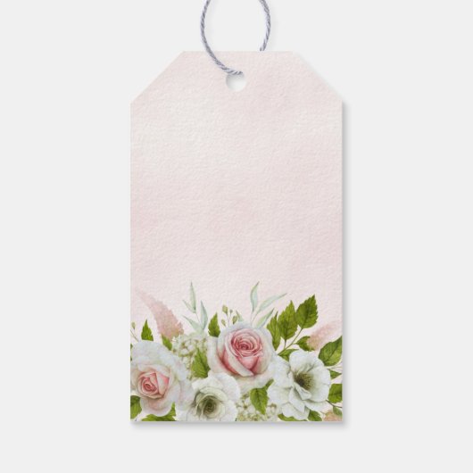 Elegante Watercolor Rose Hochzeit Vielen Dank Geschenkanhänger (Rückseite)