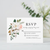 Elegante Watercolor Rose RSVP Karte (Stehend Vorderseite)