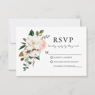 Elegante Watercolor Rose RSVP Karte