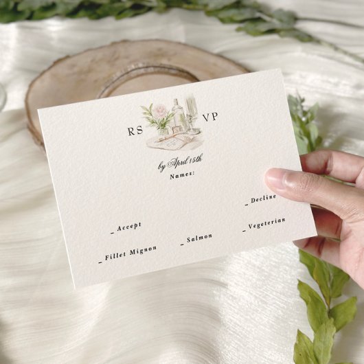 Elegante Watercolor RSVP Karte