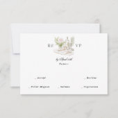 Elegante Watercolor RSVP Karte (Vorderseite)