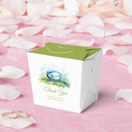 Elegante Watercolor Rugby Baby Shower Fevor Boxen Geschenkschachtel (Hochzeit)
