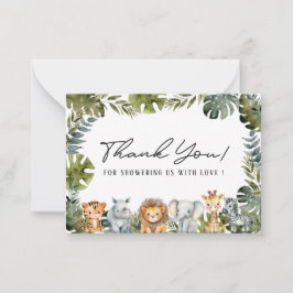 Elegante Watercolor Safari Wild One Flat Note Card Mitteilungskarte