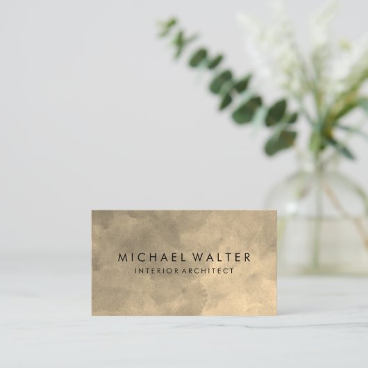 Elegante Watercolor Sepia Visitenkarte (Stehend Vorderseite)