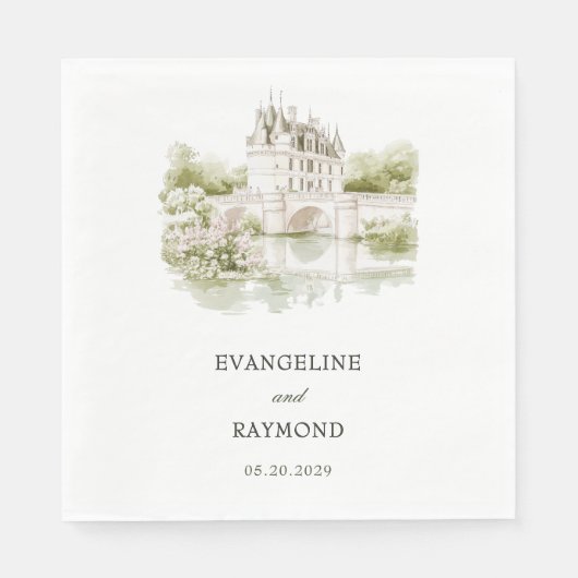 Elegante Watercolor Serviette (Vorderseite)