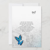 Elegante Watercolor Silver Blue Butterfly Wedding Einladung (Rückseite)