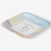 Elegante Watercolor Sky and Clouds Baby Shower Pappteller (Gewinkelt)
