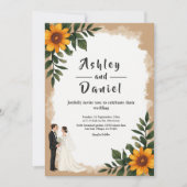 Elegante Watercolor Sommerblume Hochzeit der Blume Einladung (Vorderseite)