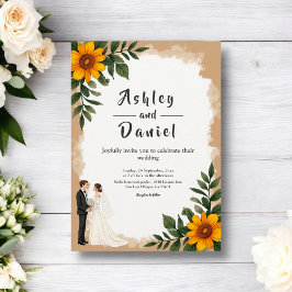 Elegante Watercolor Sommerblume Hochzeit der Blume Einladung