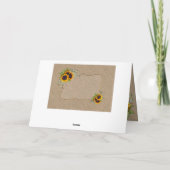 Elegante Watercolor Sonnenblumen Burlap Wedding Dankeskarte (Rückseite)