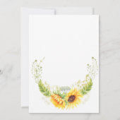 Elegante Watercolor Sonnenblumen Eukalyptus Weddin Einladung (Rückseite)