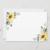 Elegante Watercolor Sonnenblumen Eukalyptus Weddin Save The Date (Rückseite)