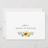 Elegante Watercolor Sonnenblumen Eukalyptus Weddin Save The Date (Rückseite)