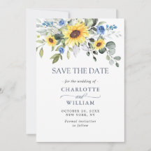 Elegante Watercolor Sonnenblumen Eukalyptus Weddin