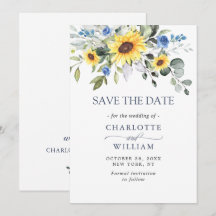 Elegante Watercolor Sonnenblumen Eukalyptus Weddin
