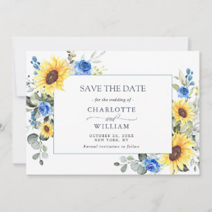Elegante Watercolor Sonnenblumen Eukalyptus Weddin Save The Date