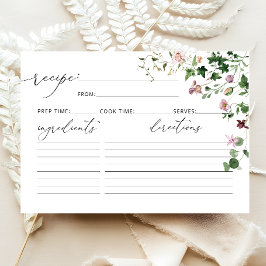 Elegante Watercolor Spring Floral Rezept Card